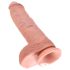 King Cock 10 herés nagy dildó (25 cm) - natúr