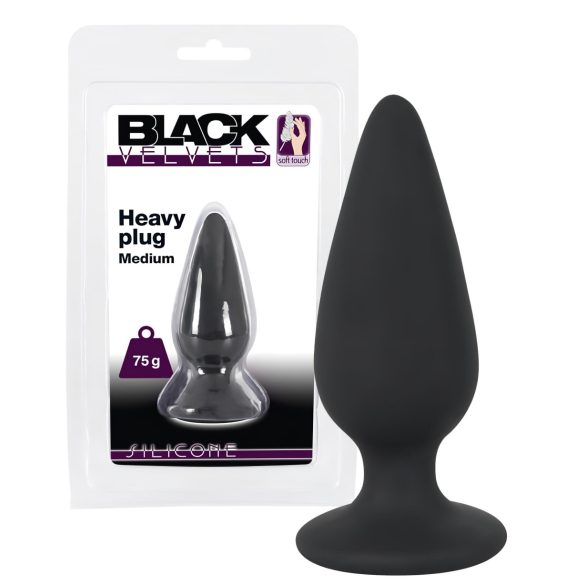 Black Velvet Heavy - 75g-os anál dildó (fekete)