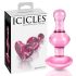 Icicles No. 75 - szíves, üveg anál dildó (pink)