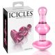 Icicles No. 75 - szíves, üveg anál dildó (pink)