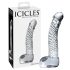 Icicles No. 61 - herés, péniszes üveg dildó (áttetsző)