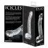 Icicles No. 61 - herés, péniszes üveg dildó (áttetsző)