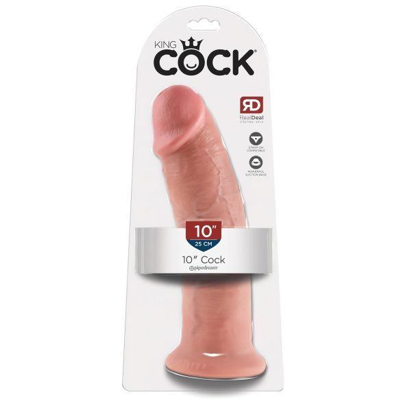 King Cock 10 - nagy tapadótalpas dildó (25cm) - natúr