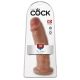 King Cock 10 - nagy tapadótalpas dildó (25cm) - sötét natúr