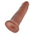 King Cock 10 - nagy tapadótalpas dildó (25cm) - sötét natúr