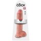 King Cock 11 - tapadótalpas, herés dildó (28cm) - natúr