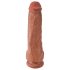 King Cock 11 - tapadótalpas, herés dildó (28cm) - sötét natúr