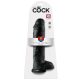 King Cock 11 - nagy tapadótalpas, herés dildó (28cm) - fekete