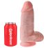 King Cock 9 Chubby - tapadótalpas, herés dildó (23cm) - natúr