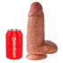 King Cock 9 Chubby - tapadókorongos, dildó (23cm) - sötét natúr