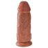 King Cock 9 Chubby - tapadókorongos, dildó (23cm) - sötét natúr