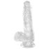 King Cock Clear 6 - tapadótalpas, herés kis dildó (15cm)