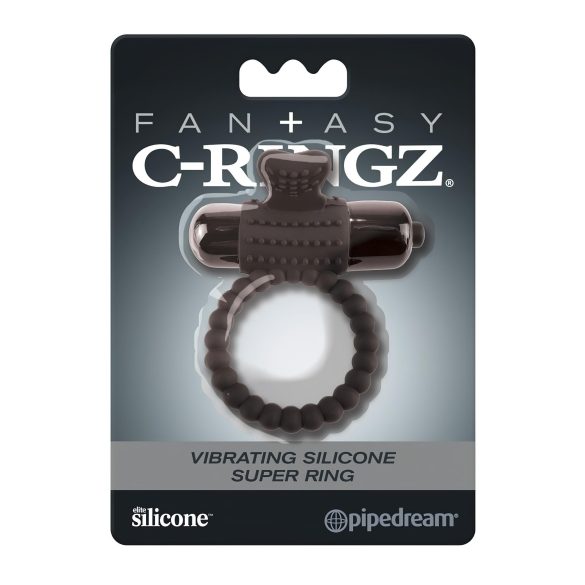 Pipedrem Fantasy C-Ringz - vibrációs péniszgyűrű (fekete)