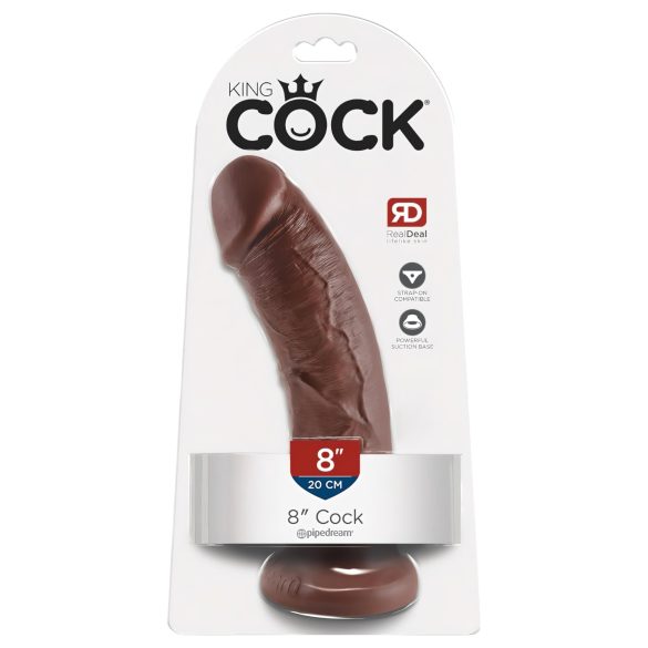 King Cock 8 dildó (20cm) - barna