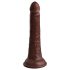 King Cock Elite 7- tapadótalpas, élethű dildó (18cm) - barna