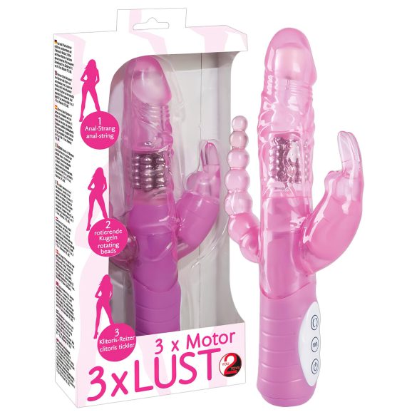 You2Toys - 3-as hatás vibrátor - rózsaszín