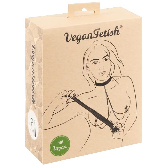 Vegan Fetish - fegyelmező szett (fekete) - 3 részes