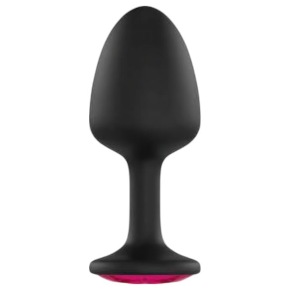 Dorcel Geisha Plug Ruby M - pink köves anál dildó (fekete)