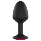 Dorcel Geisha Plug Ruby M - pink köves anál dildó (fekete)