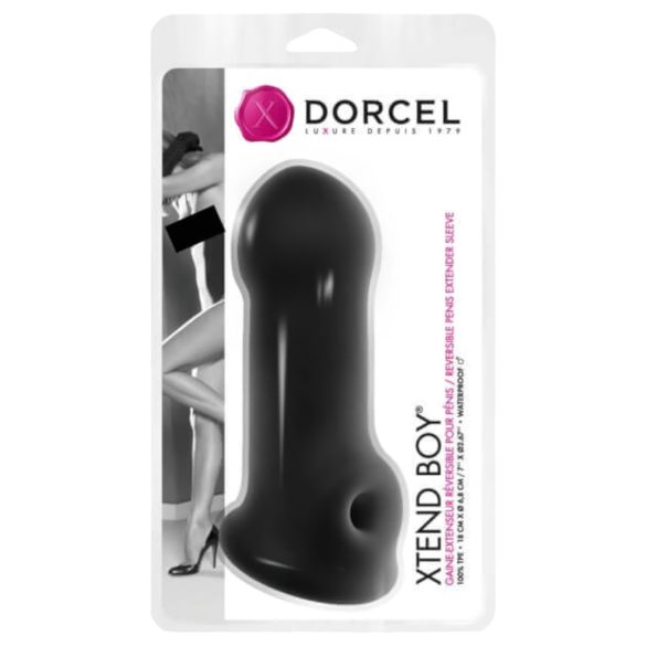 Dorcel Xtend Boy - szilikon péniszköpeny (fekete)