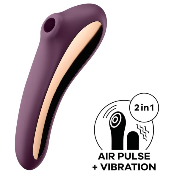 Satisfyer Dual Kiss - 2in1, akkus hüvelyi és csiklóvibrátor (lila)