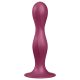 Satisfyer Double Ball-R - tapadótalpas súlyozott dildó (piros)