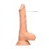 RealRock Dong 9 - élethű, herés dildó (23cm) - natúr