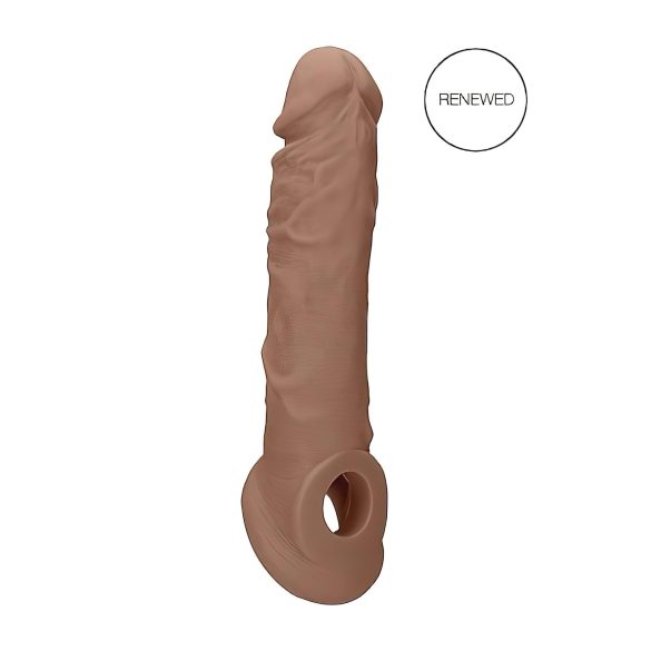 RealRock Penis Sleeve 8 - péniszköpeny (21cm) - sötét natúr