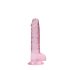 REALROCK - áttetsző élethű dildó - pink (17cm)