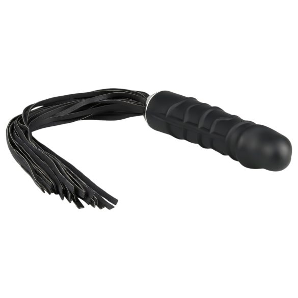 Easytoys Flogger - korbács és szilikon dildó egyben (fekete)