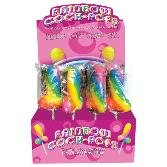 Rainbow Cock Pop - színes péniszes nyalóka (85g) - gyümölcsös