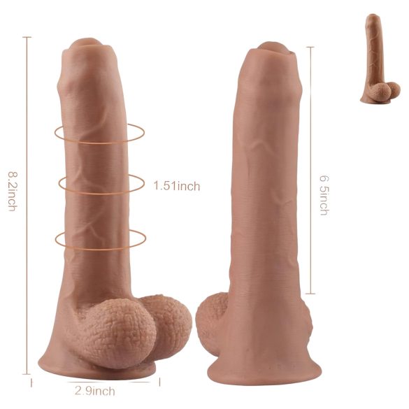 Tracy's Dog Uncut Foreskin - herés dildó (21cm) - natúr